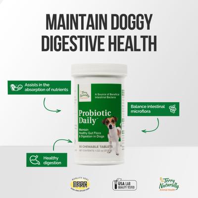 Show full view: Terry Naturally Animal Health Probiotic Daily Dog Supplement, 60 count slide 6 of 6
