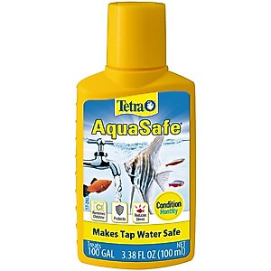 Tetra AquaSafe Freshwater & Marine Aquarium Water Conditioner & Dechlorinator, 3.38-fl oz