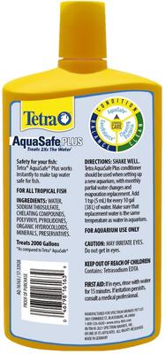 Show full view: Tetra AquaSafe Plus Freshwater & Marine Aquarium Water Conditioner, 33.8-fl oz bottle slide 2 of 11