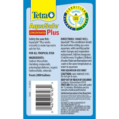 Show full view: Tetra AquaSafe Plus Freshwater & Marine Aquarium Water Conditioner, 33.8-fl oz bottle slide 3 of 11