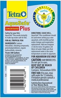 Show full view: Tetra AquaSafe Plus Freshwater & Marine Aquarium Water Conditioner, 8.45-fl oz bottle slide 2 of 8