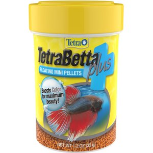 Tetra Betta Plus Floating Mini Pellet Fish Food, 1.2-oz jar