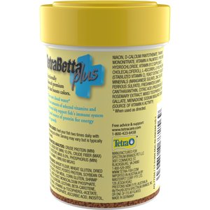 Tetra Betta Plus Floating Mini Pellet Fish Food, 1.2-oz jar