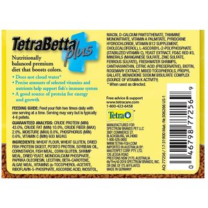 Tetra Betta Plus Floating Mini Pellet Fish Food, 1.2-oz jar