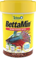 Tetra Betta Worm Shaped Bites Fish Food, 0.98-oz