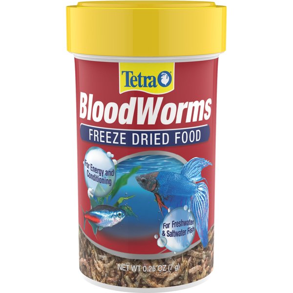 SunGrow Bloodworms Freeze-Dried Betta Fish Food, 0.52-oz jar
