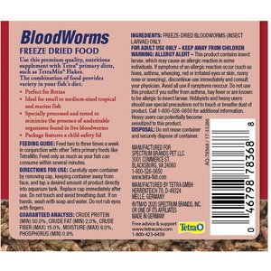 Tetra BloodWorms Freeze-Dried Fish Food, 0.25-oz jar