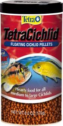 Tetra Cichlid Floating Cichlid Pellet Fish Food, 6-oz jar