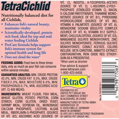 Show full view: Tetra Cichlid Floating Cichlid Pellet Fish Food, 6-oz jar slide 2 of 7