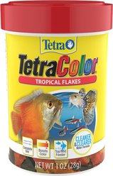 Tetra Color Tropical Flakes Fish Food, 1-oz jar