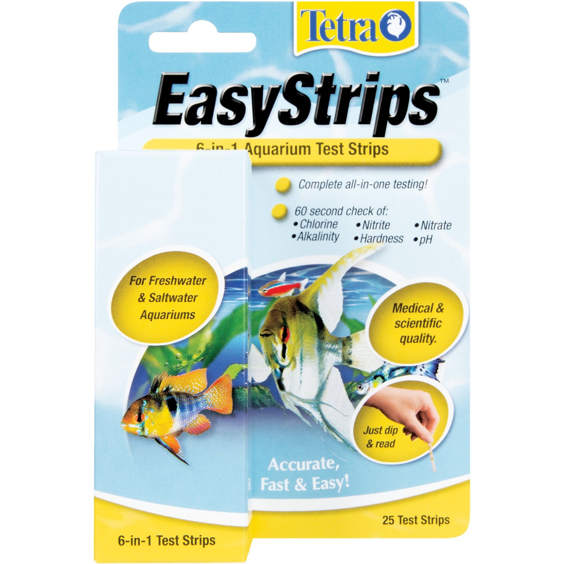 Tetra EasyStrips 6-in-1 Aquarium Test Strips, 25 count