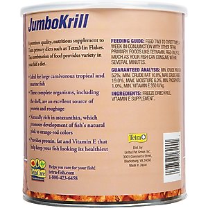 Tetra JumboKrill Freeze-Dried Shrimp Freshwater & Saltwater Fish Treats, 14-oz jar