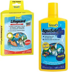 Tetra Lifeguard All-in-One Bacterial & Fungus Treatment + AquaSafe Plus Freshwater & Marine Aquarium Water Conditioner