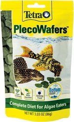Tetra PlecoWafers Complete Diet for Algae Eaters Fish Food, 3.03-oz bag