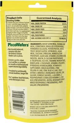 Show full view: Tetra PlecoWafers Complete Diet for Algae Eaters Fish Food, 3.03-oz bag slide 2 of 9