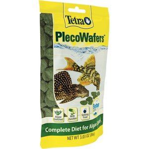 Tetra PlecoWafers Complete Diet for Algae Eaters Fish Food, 3.03-oz bag