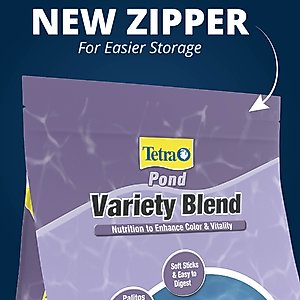 Tetra Pond Variety Blend Color & Vitality Enhancing Koi & Goldfish Fish Food, 2.25-lb bag