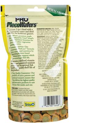 Show full view: Tetra PRO PlecoWafers Complete Diet for Algae Eaters Fish Food, 5.29-oz bag, bundle of 2 slide 2 of 6
