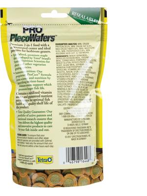 Show full view: Tetra PRO PlecoWafers Complete Diet for Algae Eaters Fish Food, 5.29-oz bag slide 2 of 5