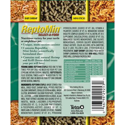 Show full view: Tetra ReptoMin 3-In-1 Select-A-Food Aquatic Turtle Food, 1.55-oz jar slide 5 of 9