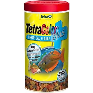 Tetra TetraColor Plus Tropical Flakes Fish Food, 7.06-oz bottle