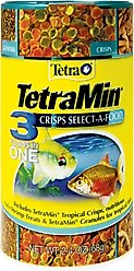 Tetra TetraMin 3-in-1 Crisps Select-A-Food Variety Pack Flakes Fish Food, 2.4-oz bottle