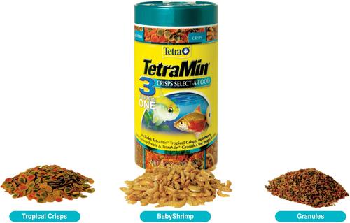 Show full view: Tetra TetraMin 3-in-1 Crisps Select-A-Food Variety Pack Flakes Fish Food, 2.4-oz bottle slide 6 of 9