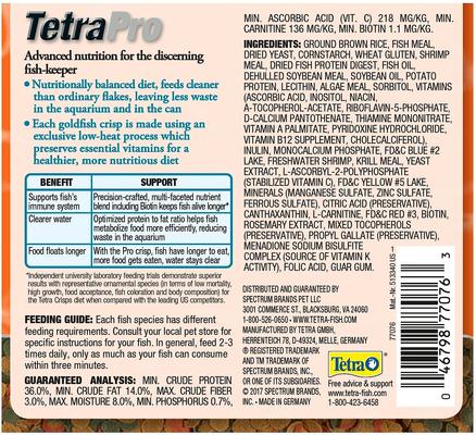 Show full view: Tetra TetraPro Goldfish Crisps Fish Food, 3.03-oz slide 5 of 8
