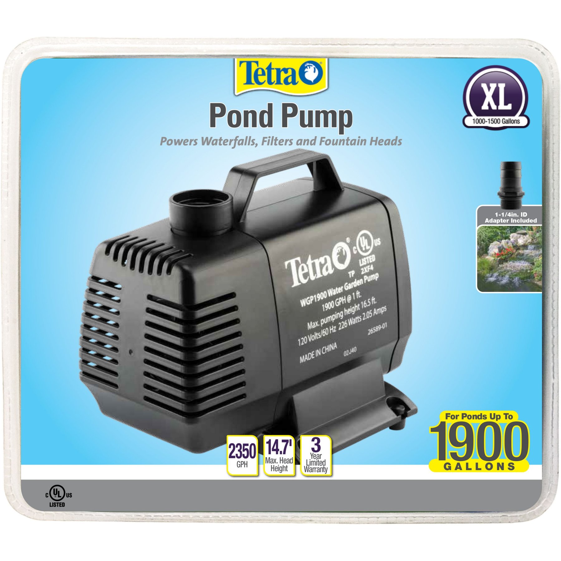 Tetra Water Garden Pond Pump, 1900-gph
