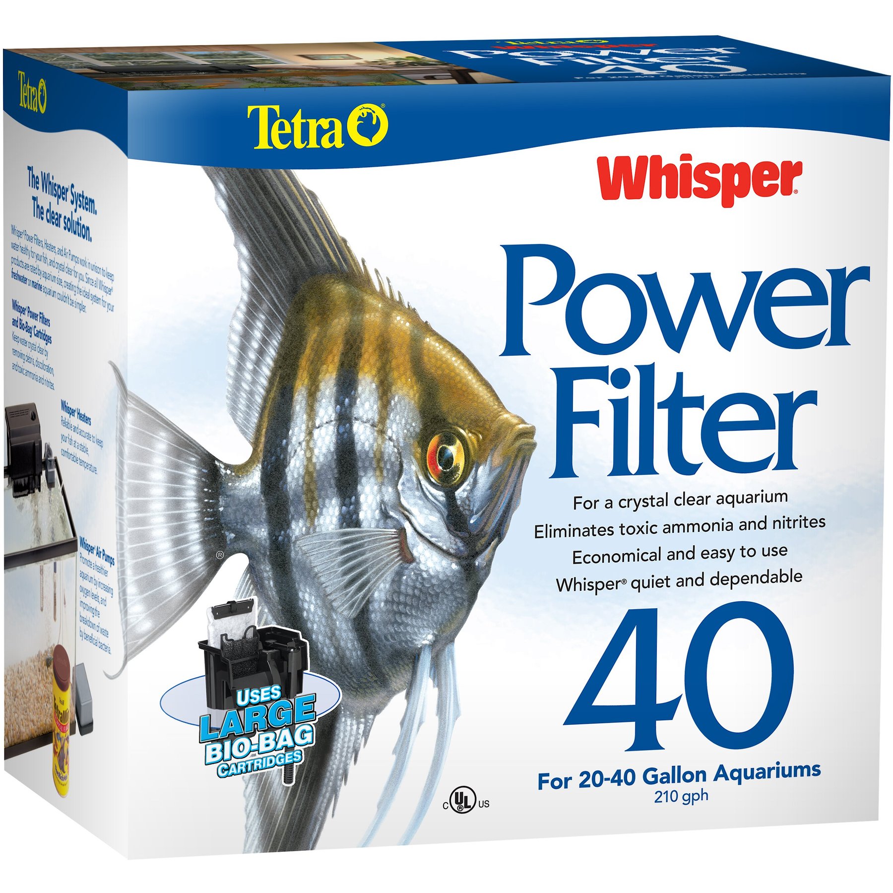 Tetra Whisper Aquarium Power Filter, 20-40 gal