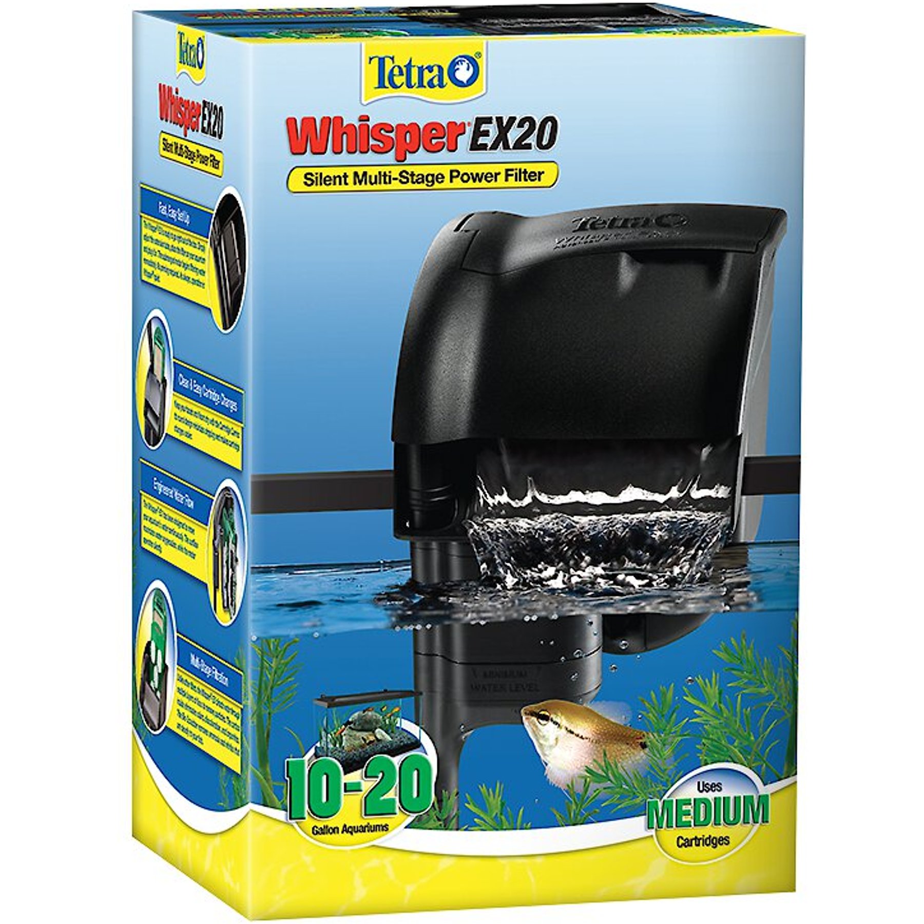 Tetra Whisper EX Aquarium Power Filter, 10-20 gal