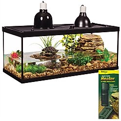 Tetrafauna Aquatic Turtle Deluxe Aquarium Kit, 20-gal + Aquatic Reptile Heater, 100-watt