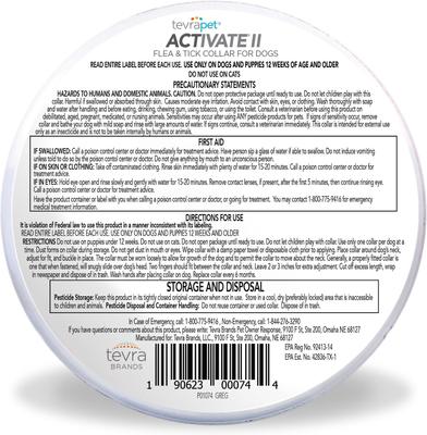 Show full view: TevraPet Activate II Flea & Tick Collar for Dogs, 2 Collars (12-mos. supply) slide 2 of 6
