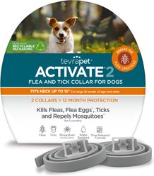 TevraPet Activate II Flea & Tick Collar for Small Dogs, 2 Collars (12-mos. supply)