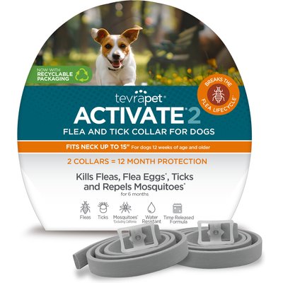TevraPet TevraPet Activate II Flea & Tick Collar for Small Dogs, 2 Collars (12-mos. supply)