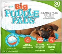 TevraPet Big Puddle Dog Potty Pads, X-Large, 30 count
