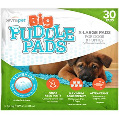 TevraPet TevraPet Big Puddle Dog Potty Pads, X-Large, 30 count