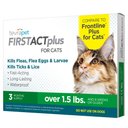 TevraPet FirstAct Plus Flea & Tick Treatment for Cats Over 1.5lbs, 3 Doses (3-mos. supply)