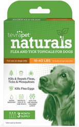 TevraPet Naturals Flea & Tick Topicals for Dogs 16 - 40 lbs, 3 doses