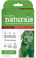 TevraPet Naturals Flea & Tick Topicals for Dogs over 40 lbs, 3 doses