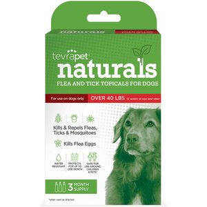 TevraPet Naturals Flea & Tick Topicals for Dogs over 40 lbs, 3 doses