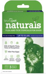 TevraPet Naturals Flea & Tick Topicals for Dogs up to 15 lbs, 3 doses