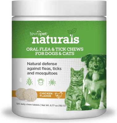 Show full view: TevraPet Naturals Oral Flea & Tick Chew Supplement for Dogs & Cats, 120 count slide 1 of 9