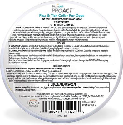Show full view: TevraPet ProAct 6 Month Flea & Tick Collar for Dogs, 2 Collars (12-mos. supply) slide 2 of 7