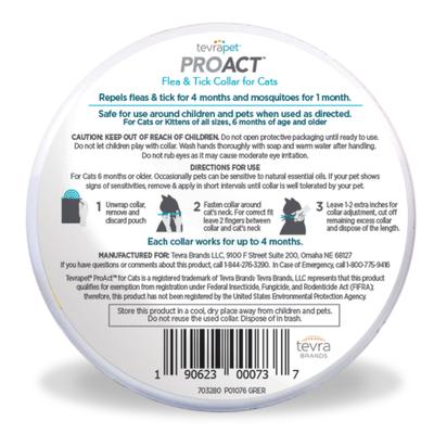 Show full view: TevraPet ProAct Flea & Tick Cat Collars, 2 count slide 7 of 8
