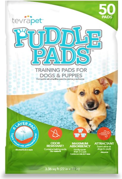 Show full view: TevraPet Puddle Dog Potty Pads, 50 count slide 1 of 1