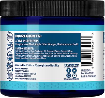 Show full view: Texas Pet Company Worm Defender Soft Chews Supplement, 120 count slide 3 of 7