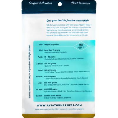 Show full view: The Aviator Bird Harness & Leash, Silver, X-Large slide 2 of 8