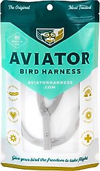The Aviator Bird Harness & Leash, Silver, XX-Large