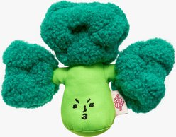 the furryfolks Broccoli Nosework Squeaky Plush Dog Toy, Green
